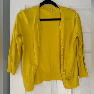 J Crew Yellow Women's Cardigan Sweater